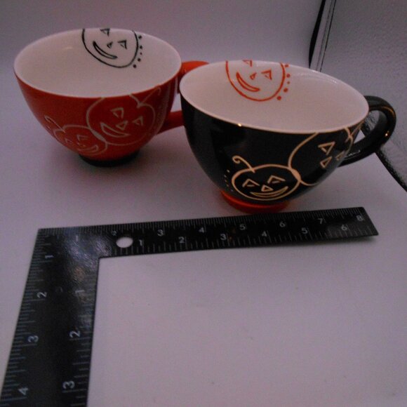 STARBUCKS 2007 HALLOWEEN MUG SET JACK O’ LANTERN BLACK ORANGE PUMPKIN 10 OZ CUP - Picture 12 of 12
